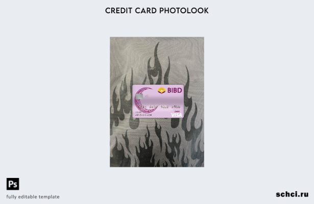 цифровая загрузка Бруней Baiduri банк Visa дебетовая карта фото шаблон переднего